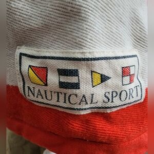 Womens Nautical sport orange and white striped hoodie ( s )
